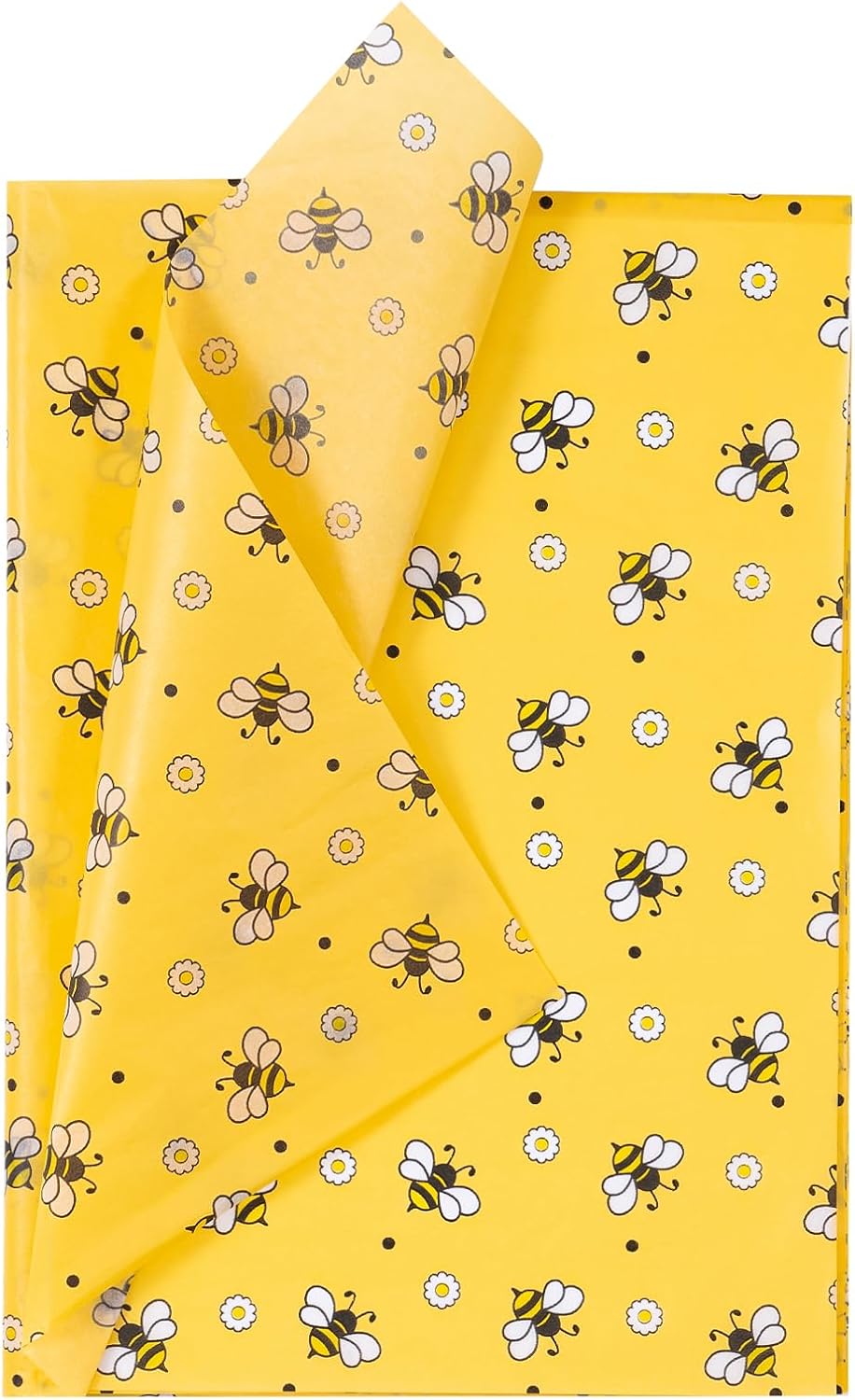 Bee Wedding Wrapping Tissue Paper - 30 Sheets 14x20 Inch Floral Bee Tissue Paper Bulk for Bridal Shower, Wedding, Birthday, Baby Shower