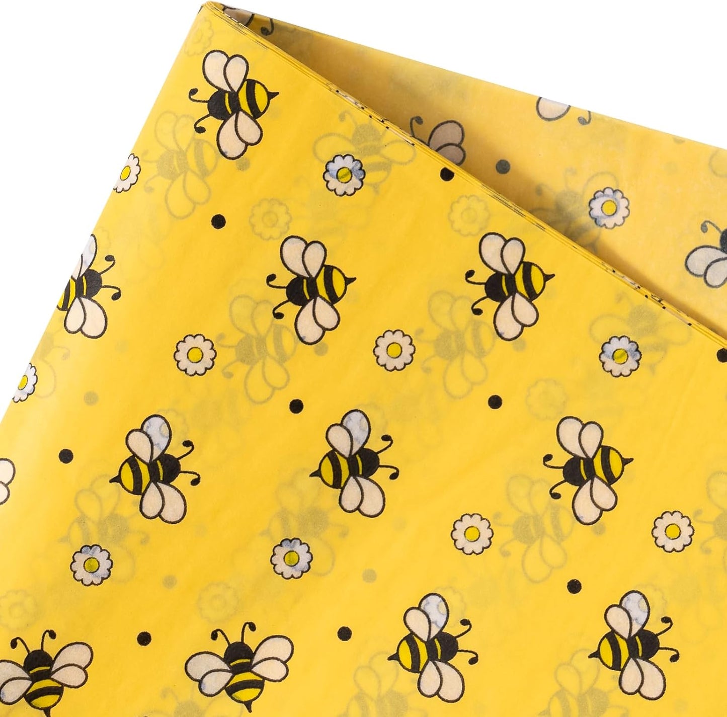 Bee Wedding Wrapping Tissue Paper - 30 Sheets 14x20 Inch Floral Bee Tissue Paper Bulk for Bridal Shower, Wedding, Birthday, Baby Shower