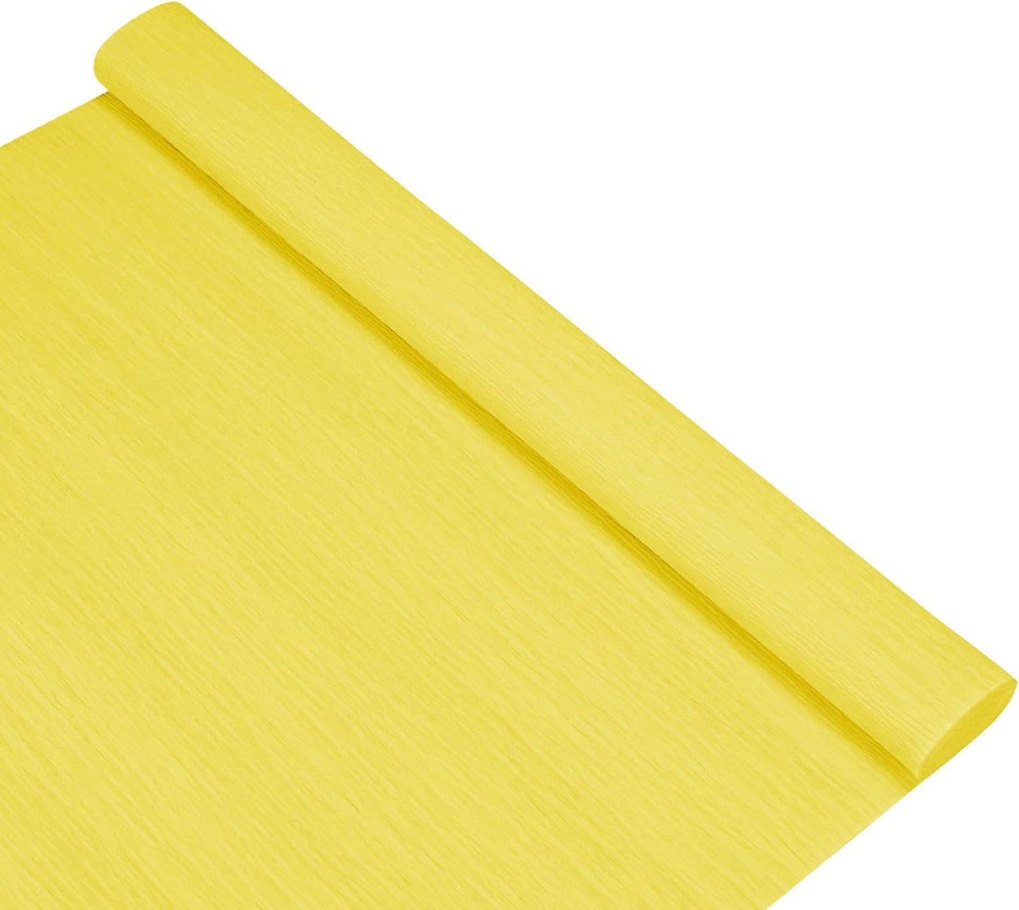 Crepe Paper 8.2ft x 20in/250 x 50cm Lemon Yellow | Soft Wide Crepe Paper Streamer Sheet, for DIY Craft, Flower Making, Decoration