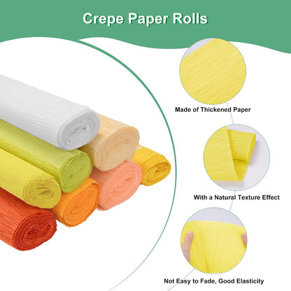 Crepe Paper 8.2ft x 20in/250 x 50cm Lemon Yellow | Soft Wide Crepe Paper Streamer Sheet, for DIY Craft, Flower Making, Decoration