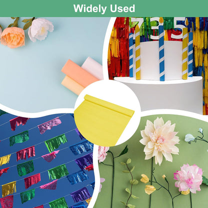 Crepe Paper 8.2ft x 20in/250 x 50cm Lemon Yellow | Soft Wide Crepe Paper Streamer Sheet, for DIY Craft, Flower Making, Decoration