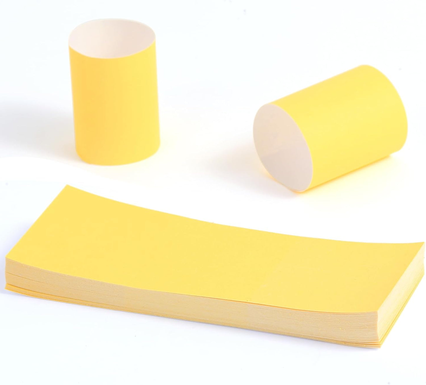 200Pcs Yellow Napkin Bands Self Adhesive | Paper Napkin Rings, Self Adhesive, Silverware Wraps, Table Setup Wedding Event Party Supply