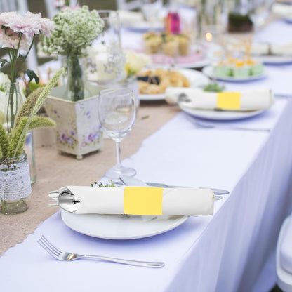 200Pcs Yellow Napkin Bands Self Adhesive | Paper Napkin Rings, Self Adhesive, Silverware Wraps, Table Setup Wedding Event Party Supply