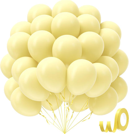Pastel Yellow balloons 12 inch, Light Yellow Latex Balloons 50pcs Party Balloon for Gender Reveal Baby Shower Birthday Party Decorations