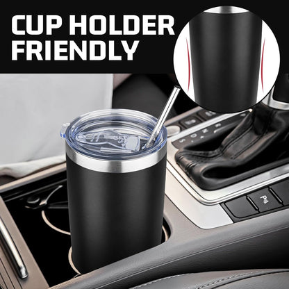 20 oz Tumbler with Lids and Straws, Stainless Steel Insulated Travel Coffee Mug, Double Wall Vacuum Insulated Tumblers, Powder Coated Coffee Tumbler for Cold & Hot Drinks (Yellow, 6 Pack)