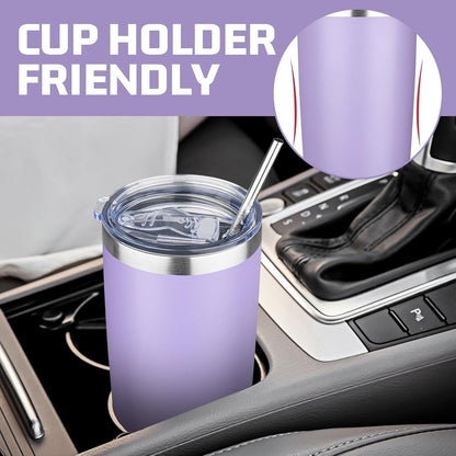 20 oz Tumbler with Lids and Straws, Stainless Steel Insulated Travel Coffee Mug, Double Wall Vacuum Insulated Tumblers, Powder Coated Coffee Tumbler for Cold & Hot Drinks (Yellow, 6 Pack)