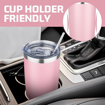 20 oz Tumbler with Lids and Straws, Stainless Steel Insulated Travel Coffee Mug, Double Wall Vacuum Insulated Tumblers, Powder Coated Coffee Tumbler for Cold & Hot Drinks (Yellow, 6 Pack)