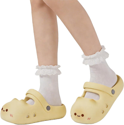 Cartoon Slippers Women Men Cute Hippo Dinosaur Cat Bunny Slides
