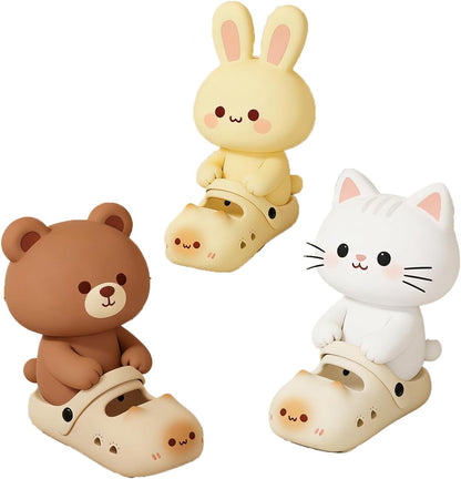 Cartoon Slippers Women Men Cute Hippo Dinosaur Cat Bunny Slides