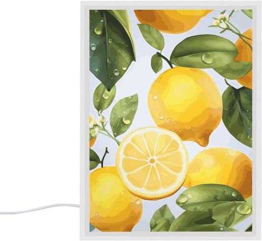 Bedroom Bedside Table Lamp Yellow Lemon Small Night Light for Dorm Living Room Office Vanity Desk Tabletop