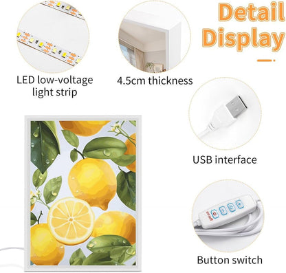 Bedroom Bedside Table Lamp Yellow Lemon Small Night Light for Dorm Living Room Office Vanity Desk Tabletop