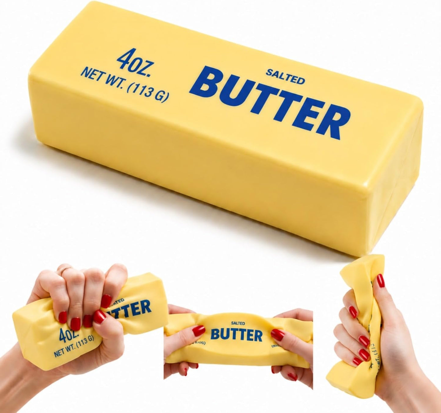 Butter Stick Squishy Fidget Toy Slow Rising Stress Relief Anxiety Sensory Squeeze Relax for Office Desk Daily Calm Yellow Butter Squishy