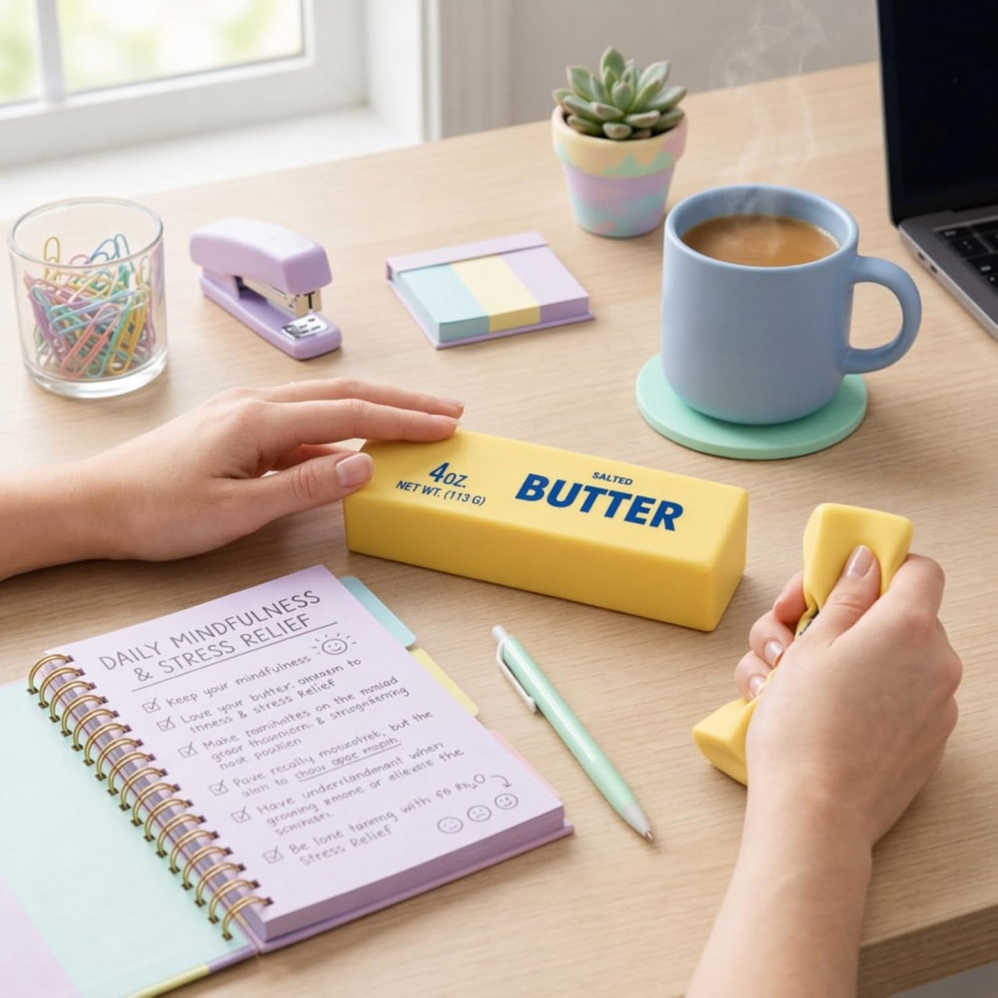 Butter Stick Squishy Fidget Toy Slow Rising Stress Relief Anxiety Sensory Squeeze Relax for Office Desk Daily Calm Yellow Butter Squishy