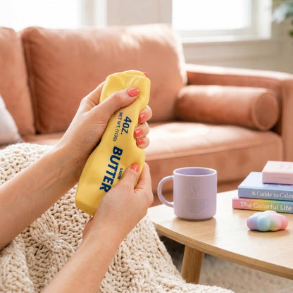 Butter Stick Squishy Fidget Toy Slow Rising Stress Relief Anxiety Sensory Squeeze Relax for Office Desk Daily Calm Yellow Butter Squishy