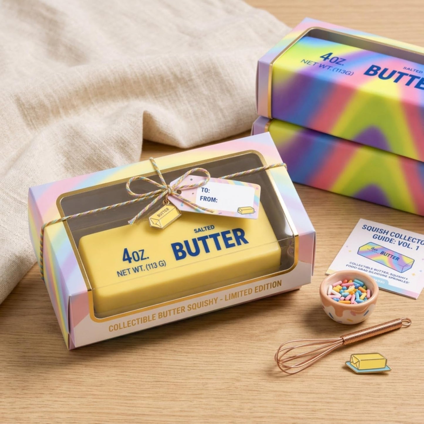 Butter Stick Squishy Fidget Toy Slow Rising Stress Relief Anxiety Sensory Squeeze Relax for Office Desk Daily Calm Yellow Butter Squishy