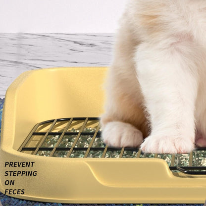 Dog Toilet with Pee Pad Holder, Indoor Dog Training Potty Tray, 19.29" L x 15.35" W x 4.33" H Plastic Dog Litter Box, Portable Pet Toilet for Small Medium Dogs(Yellow)