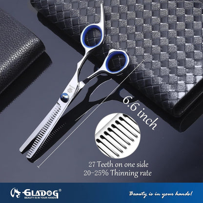 Dog Grooming Scissors Kit with Safety Round Tips, Professional 6 in 1 Grooming Scissors for Dogs, Sharp and Heavy-duty Dog Grooming Shears for Dogs Cats Pets