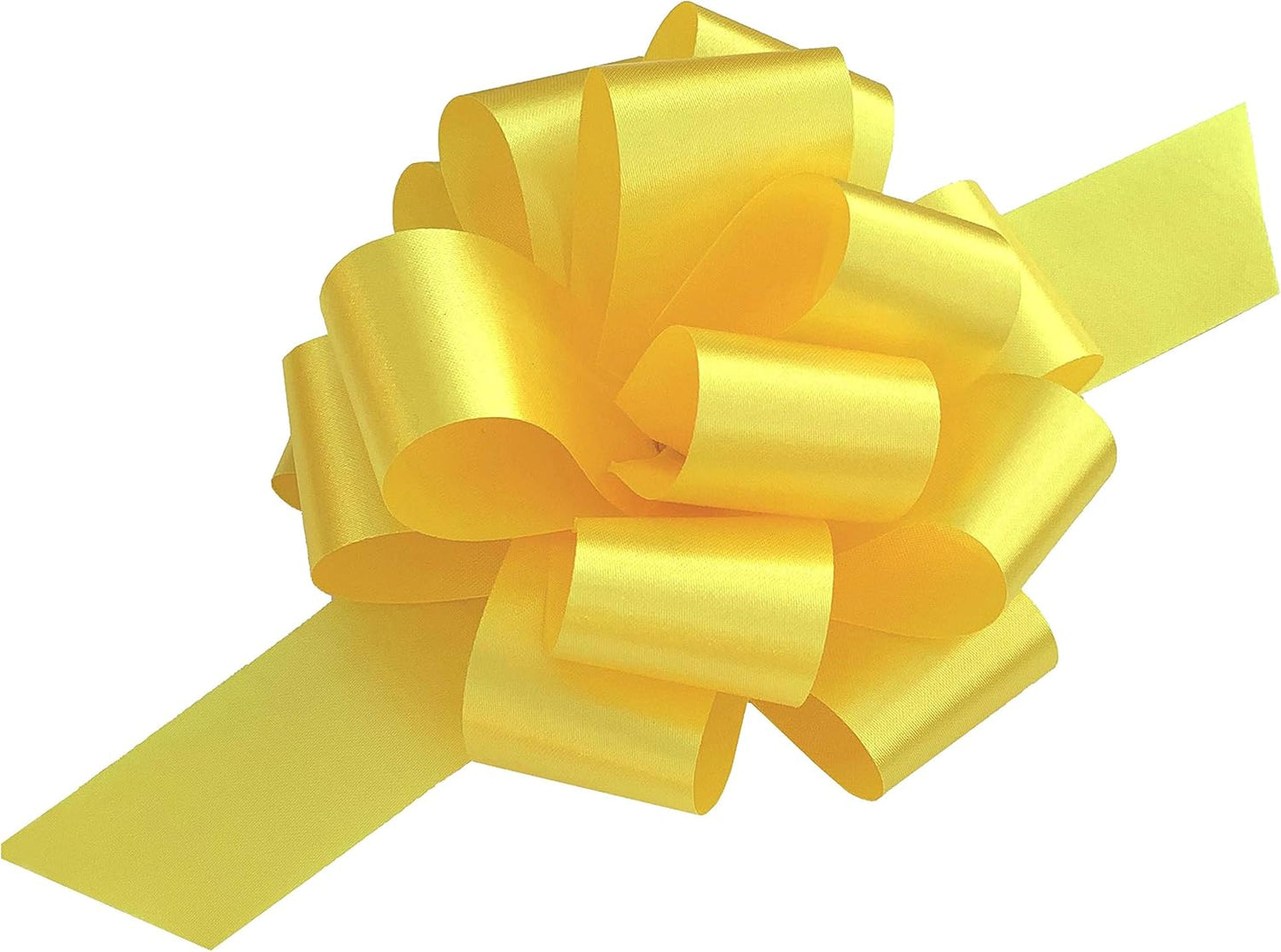 Yellow Decorative Gift Pull Bows - 5" Wide, Set of 10, Fall | Labor Day, Veterans Day, Thanksgiving, Christmas, America 250 Anniversary, Support Our Troops, Wreath, Birthday, Fundraiser