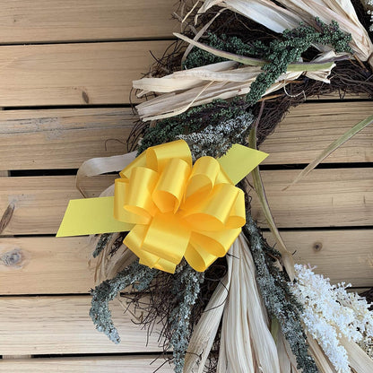 Yellow Decorative Gift Pull Bows - 5" Wide, Set of 10, Fall | Labor Day, Veterans Day, Thanksgiving, Christmas, America 250 Anniversary, Support Our Troops, Wreath, Birthday, Fundraiser