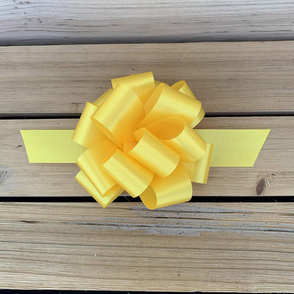 Yellow Decorative Gift Pull Bows - 5" Wide, Set of 10, Fall | Labor Day, Veterans Day, Thanksgiving, Christmas, America 250 Anniversary, Support Our Troops, Wreath, Birthday, Fundraiser