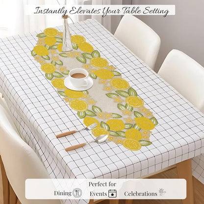 Beaded Table Runner 13x36 Inch Beaded Runner - Premium Glass Beads & Polyester Ideal for Wedding Home Décor Christmas & Family Gathering (Yellow Light Green)