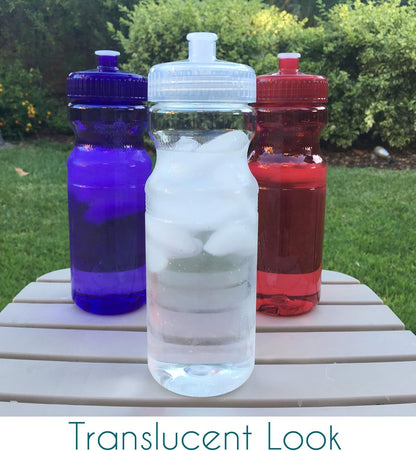 24 Ounce BPA-Free Plastic Water Bottles, Set of 10, Made in USA