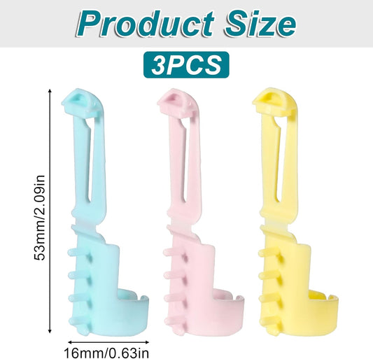 3PCS Yarn Guide Ring for Crocheting, Plastic Yarn Guide Ring Crocheting Knitting Tool, Adjustable Crafts Accessories (Pink, Blue and Yellow)