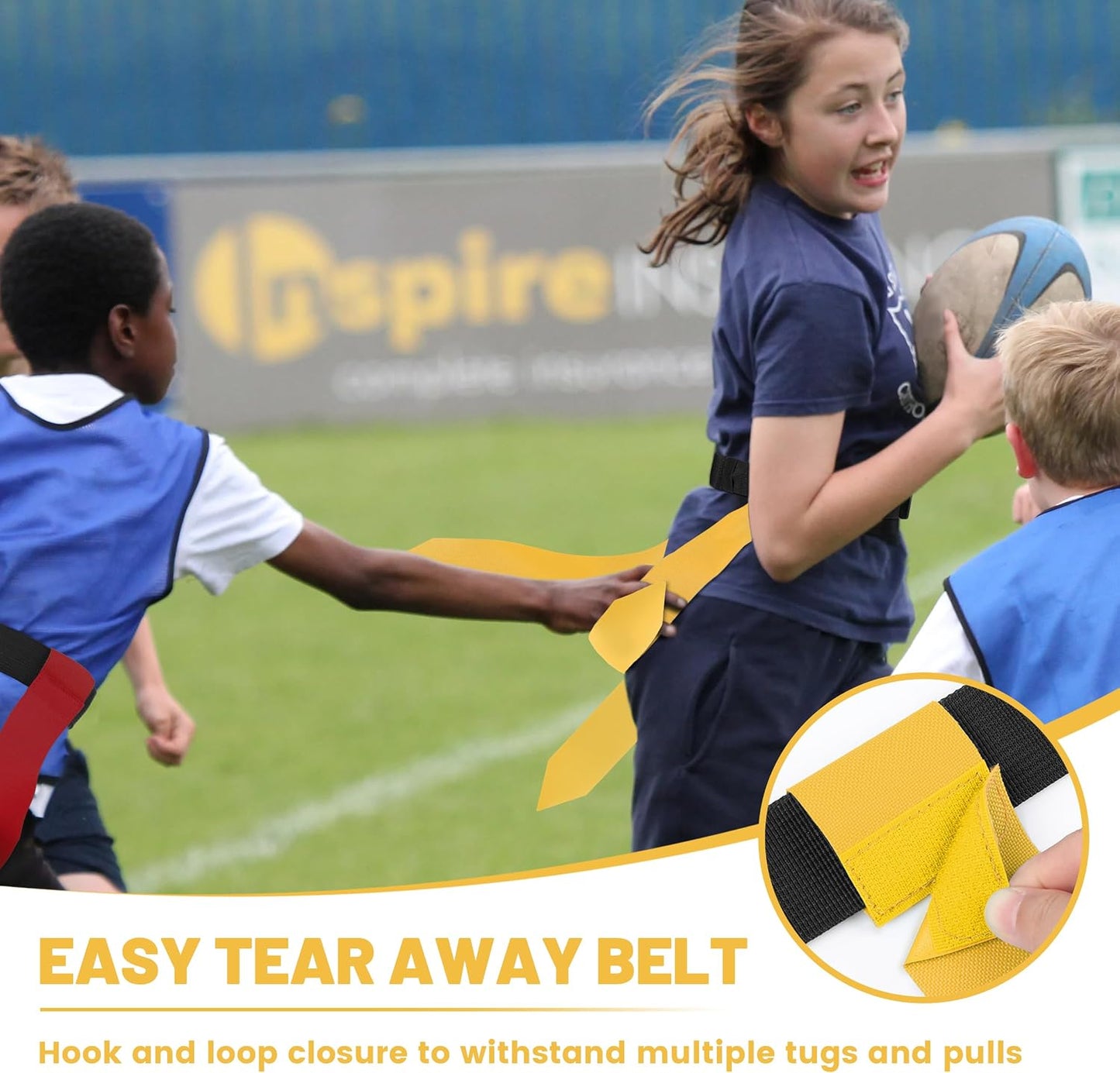 Flag Football Belts, 7 Player Flag Football Set, 21 Flags for Flag Football for Kids Youth Adults Training Sports