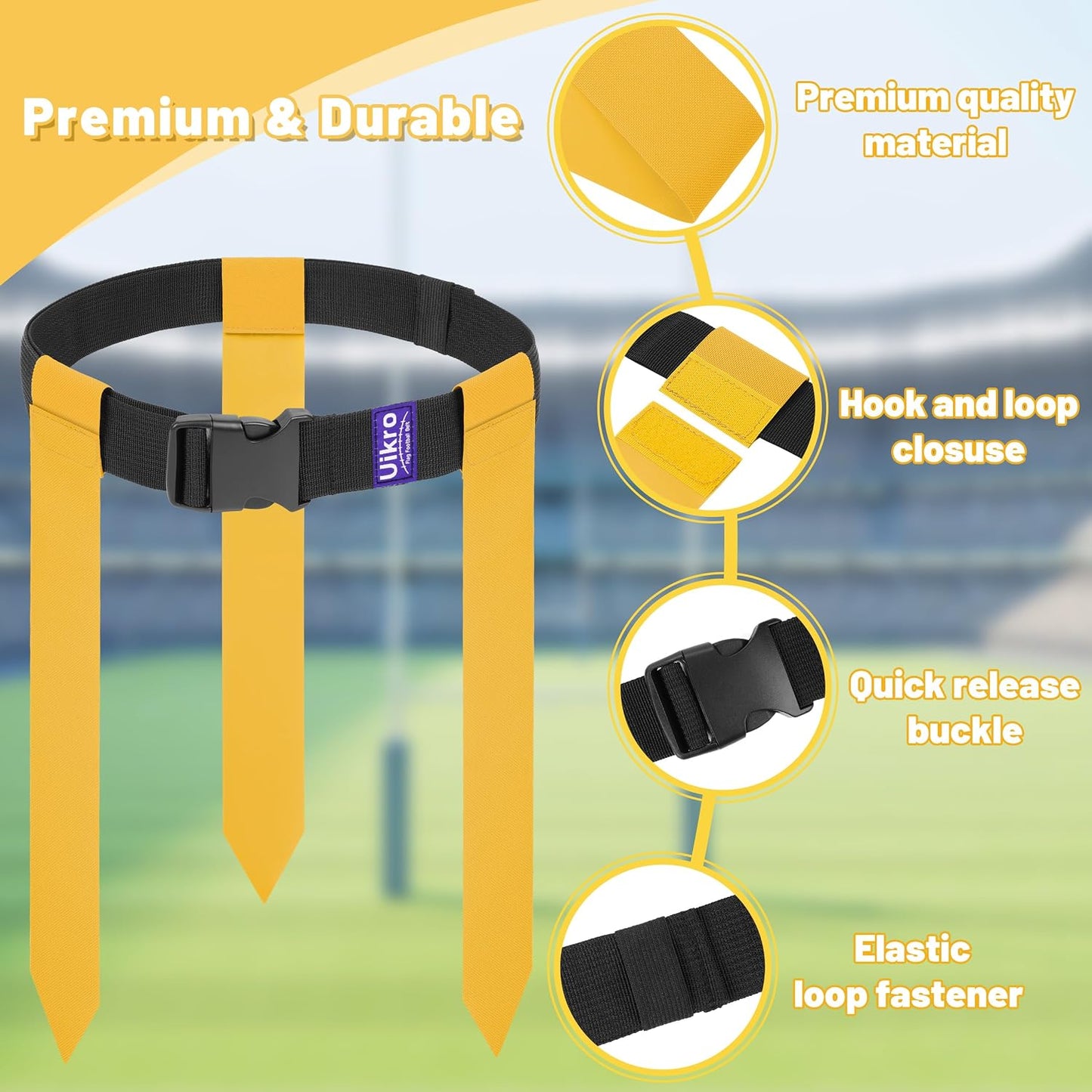 Flag Football Belts, 7 Player Flag Football Set, 21 Flags for Flag Football for Kids Youth Adults Training Sports