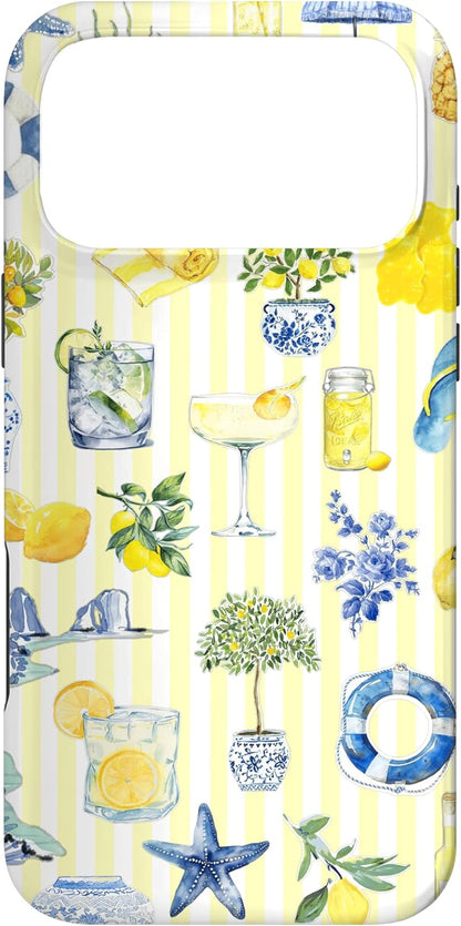 Aesthetic Italian European Summer Beach Amalfi Coast Lemon Case for iPhone 17 Pro Max