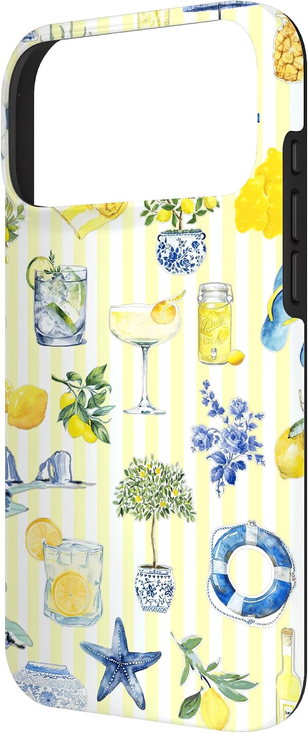 Aesthetic Italian European Summer Beach Amalfi Coast Lemon Case for iPhone 17 Pro Max