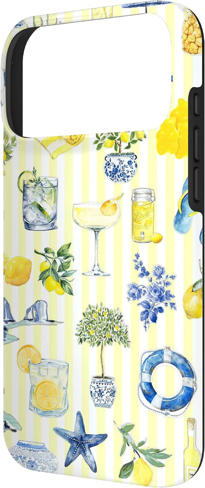 Aesthetic Italian European Summer Beach Amalfi Coast Lemon Case for iPhone 17 Pro Max