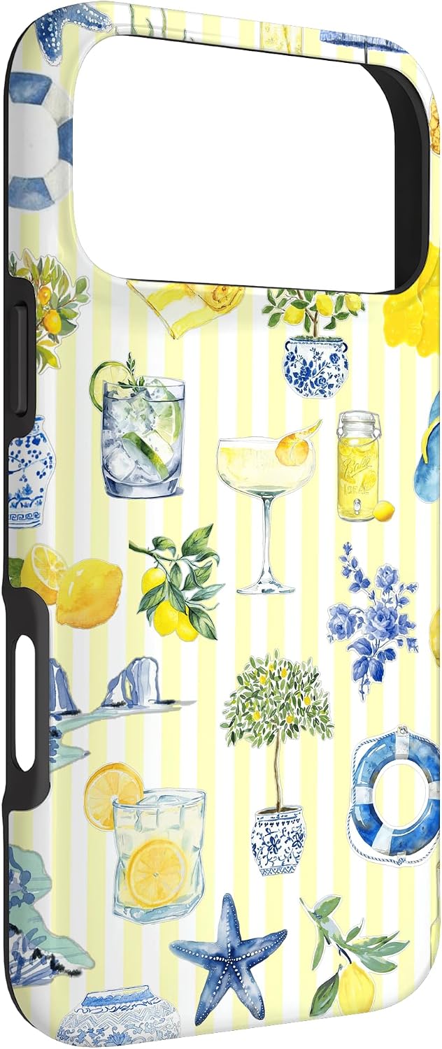 Aesthetic Italian European Summer Beach Amalfi Coast Lemon Case for iPhone 17 Pro Max