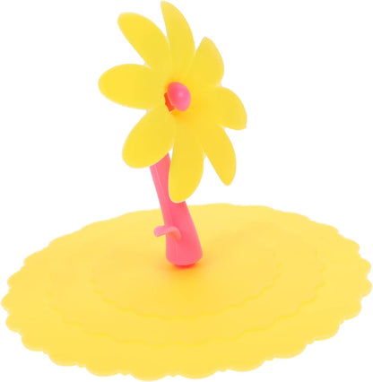 1pc Creative Silicone Flower Shape Cup Lid Leakage Light Yellow Chrysanthemum Cover for Mugs and Cups Keeps Drinks Fresh and Warm Attractive Design for Home and Office