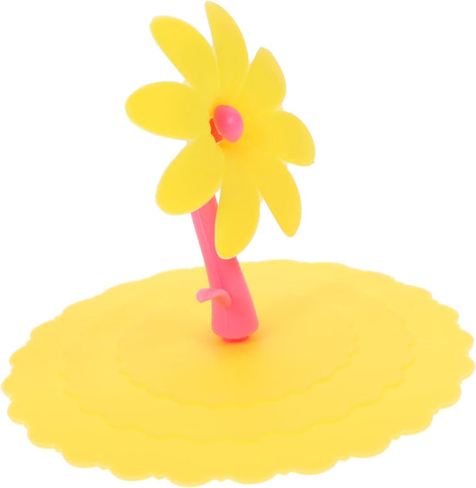 1pc Creative Silicone Flower Shape Cup Lid Leakage Light Yellow Chrysanthemum Cover for Mugs and Cups Keeps Drinks Fresh and Warm Attractive Design for Home and Office