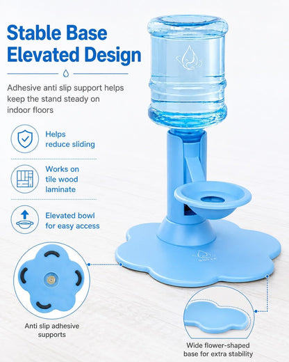 Gravity Cat Water Dispenser Stand, Automatic Refill Bowl, Fits Pets | Elevated Hands Free Hydration Station with Large Capacity Reservoir for Cats Dogs Daily Indoor Drinking(Yellow)