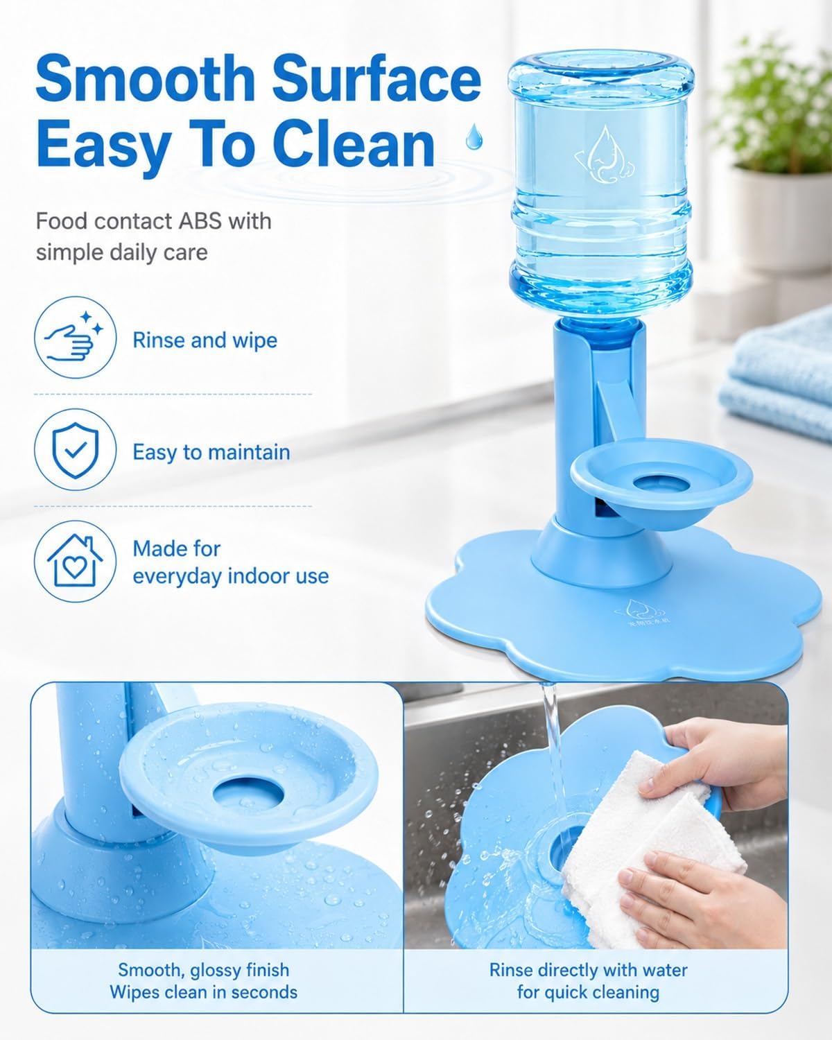Gravity Cat Water Dispenser Stand, Automatic Refill Bowl, Fits Pets | Elevated Hands Free Hydration Station with Large Capacity Reservoir for Cats Dogs Daily Indoor Drinking(Yellow)