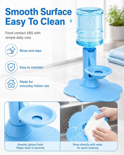 Gravity Cat Water Dispenser Stand, Automatic Refill Bowl, Fits Pets | Elevated Hands Free Hydration Station with Large Capacity Reservoir for Cats Dogs Daily Indoor Drinking(Yellow)