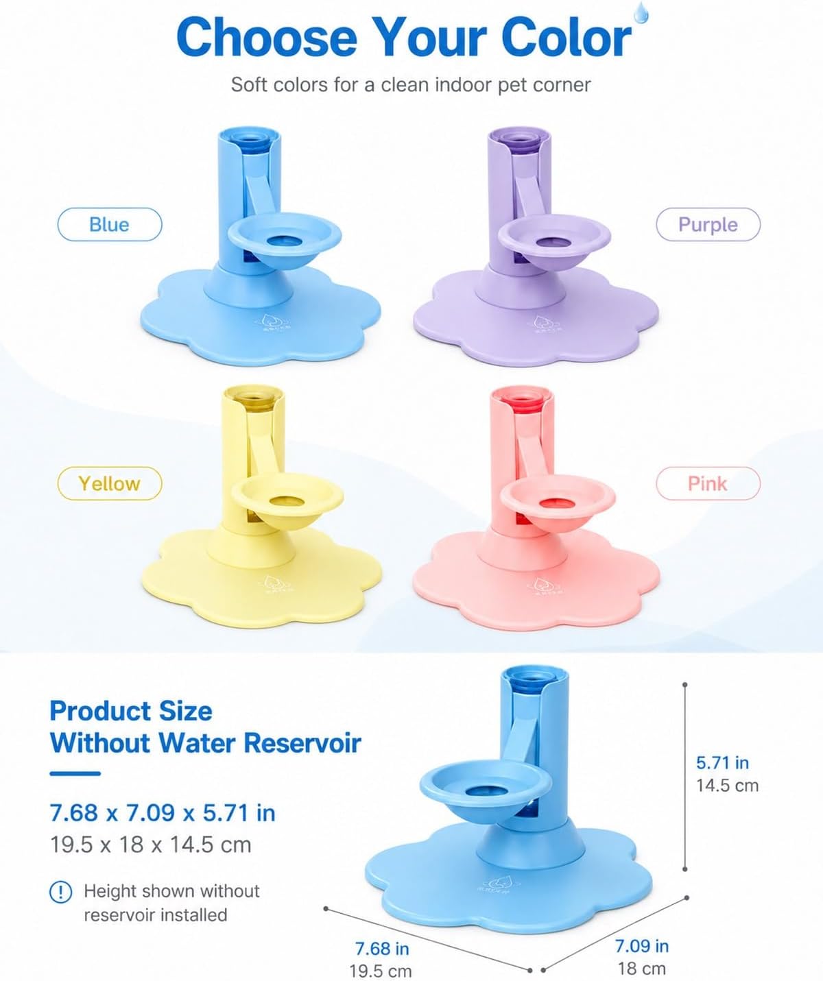 Gravity Cat Water Dispenser Stand, Automatic Refill Bowl, Fits Pets | Elevated Hands Free Hydration Station with Large Capacity Reservoir for Cats Dogs Daily Indoor Drinking(Yellow)
