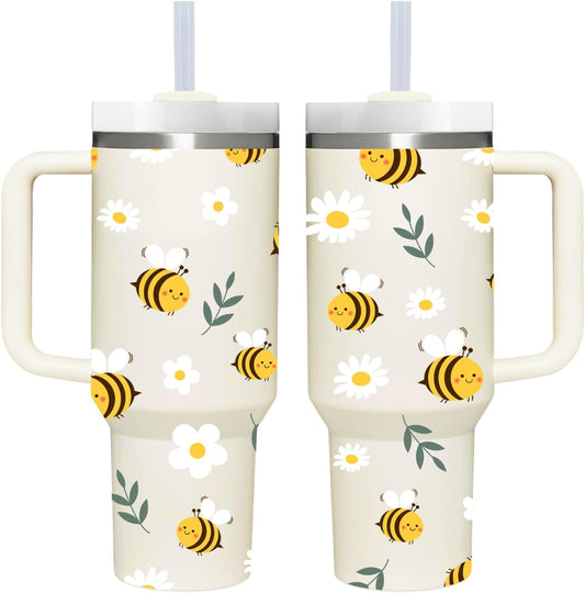 Lemon Gifts.40oz Lemon Tumbler with Handle.Lemon Lover Cup Gift.Birthday Christmas Lemons Tumblers Gift for Women Men.
