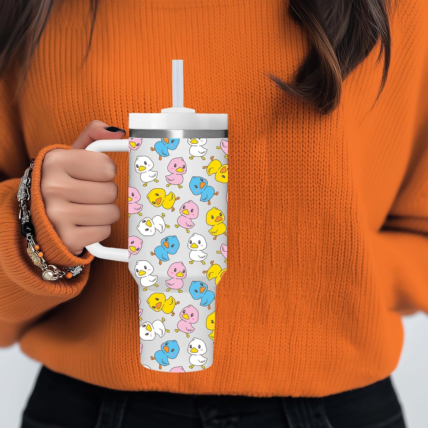 Lemon Gifts.40oz Lemon Tumbler with Handle.Lemon Lover Cup Gift.Birthday Christmas Lemons Tumblers Gift for Women Men.