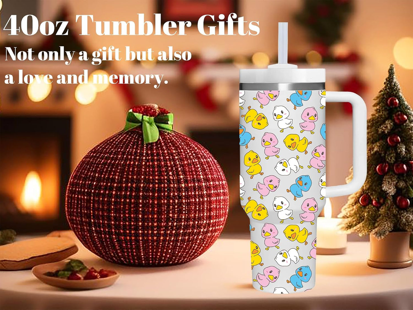 Lemon Gifts.40oz Lemon Tumbler with Handle.Lemon Lover Cup Gift.Birthday Christmas Lemons Tumblers Gift for Women Men.