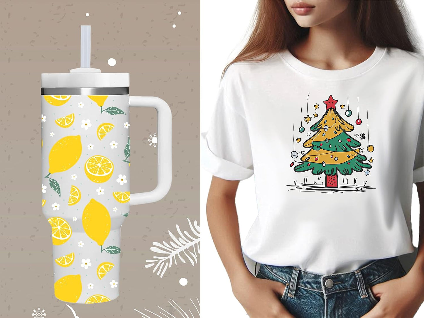 Lemon Gifts.40oz Lemon Tumbler with Handle.Lemon Lover Cup Gift.Birthday Christmas Lemons Tumblers Gift for Women Men.