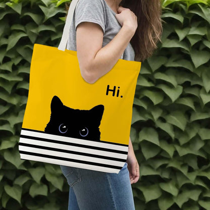 Striped Canvas Bag, Floral Tote Bag for women, Reusable Grocery Shopping Bags