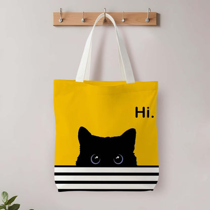 Striped Canvas Bag, Floral Tote Bag for women, Reusable Grocery Shopping Bags