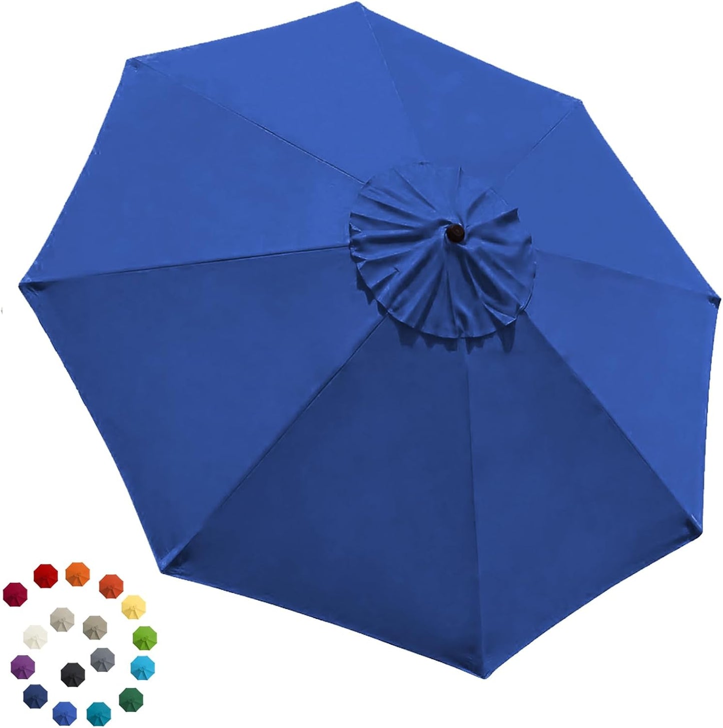 USA 9FT Patio Umbrella Replacement Covers 8 Ribs Market Umbrella Canopy Cover (CANOPY ONLY) (Blue)