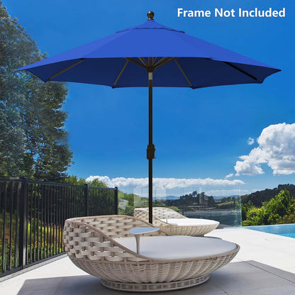USA 9FT Patio Umbrella Replacement Covers 8 Ribs Market Umbrella Canopy Cover (CANOPY ONLY) (Blue)