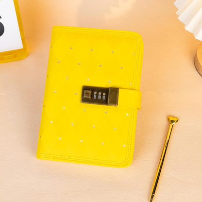 Diary with Lock for Girls Women Leather Vintage Journal with Lock Refillable B6 Locked Diary 224 Pages Secret Lockable Journals with Gift Box for Teen Girls 8.0 x 5.5 Inch, Yellow