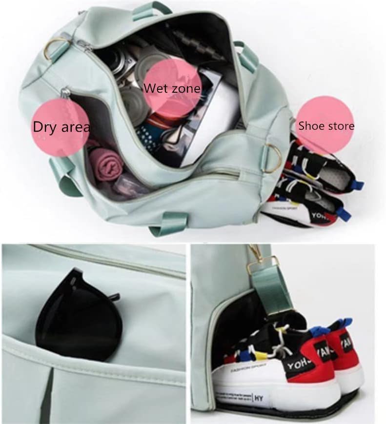 Men and Women's Travel Bag With Shoe Compartment Sports Tote Gym Bag Weekender Overnight Shoulder Bag