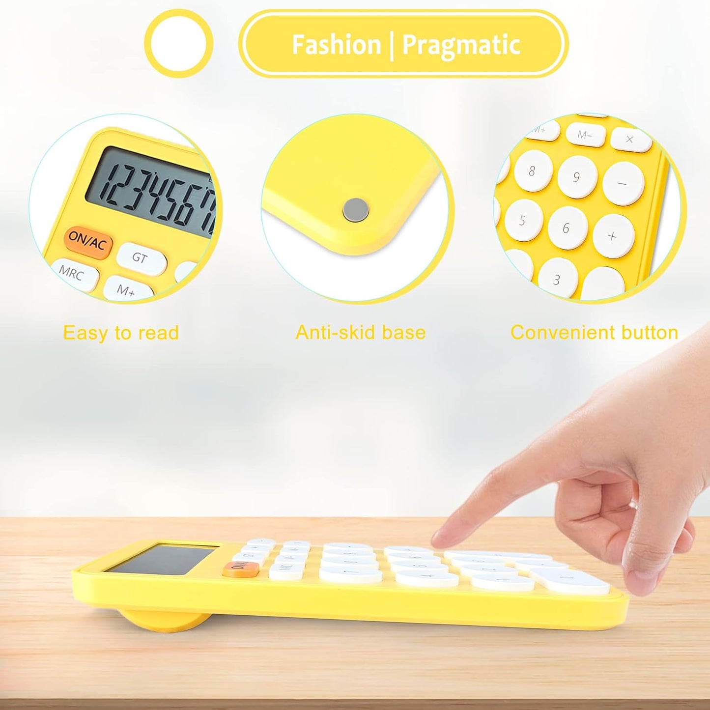Standard Calculator, 12 Digit Large Display Desktop Calculator with Big Buttons for Office, School, Home & Business